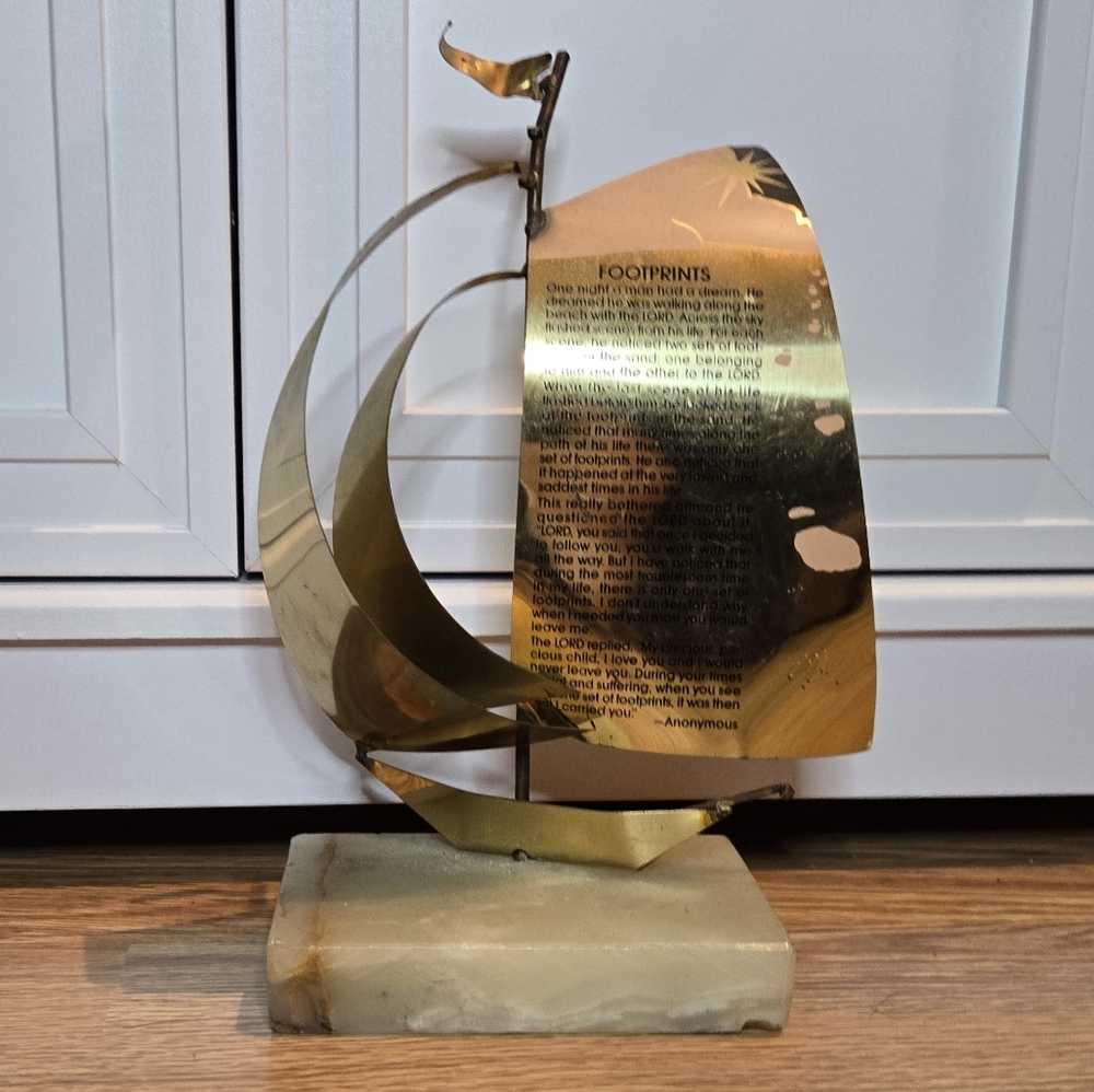 Gold Decorative Sculpture with Marble Base